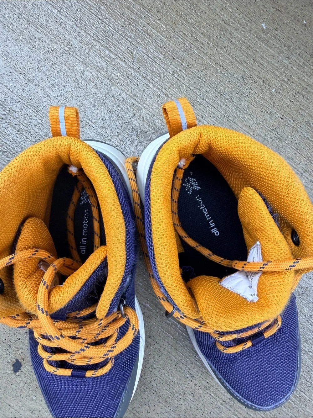 Navy and Orange High-Top winter Sneakers Boots